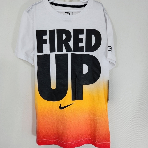 Nike Other - Nike 3Brand Boys Fired Up Graphic T-Shirt Tee NWT White Orange Medium